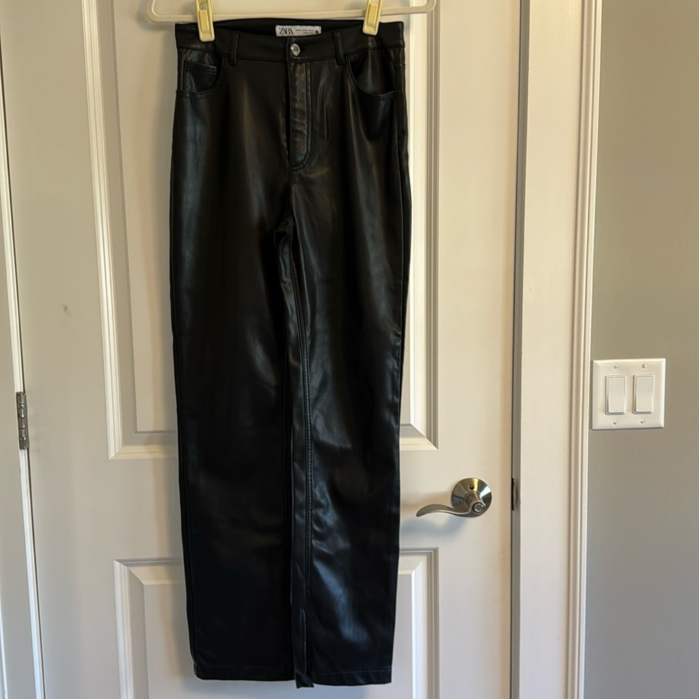 Like new! Faux leather pants!  Zara, US size 4, European size 36,